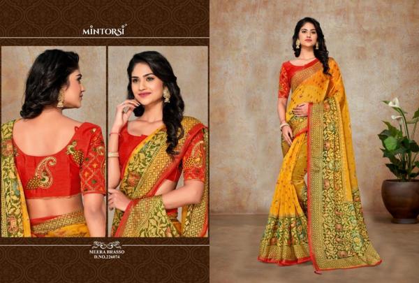 Mintorsi Meera Brasso Fancy Organza Saree Collection